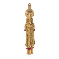Gold tassel pendant and brooch, Marchak, Paris