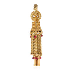 Gold tassel pendant and brooch, Marchak, Paris