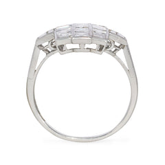 Art Deco vertical diamond plaque ring.