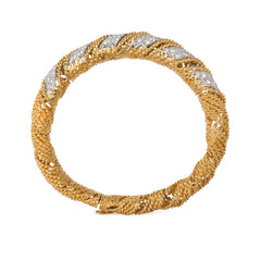 Articulated wrapped gold and diamond bracelet