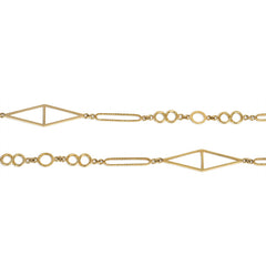 Gold geometric link chain