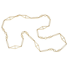 Gold geometric link chain