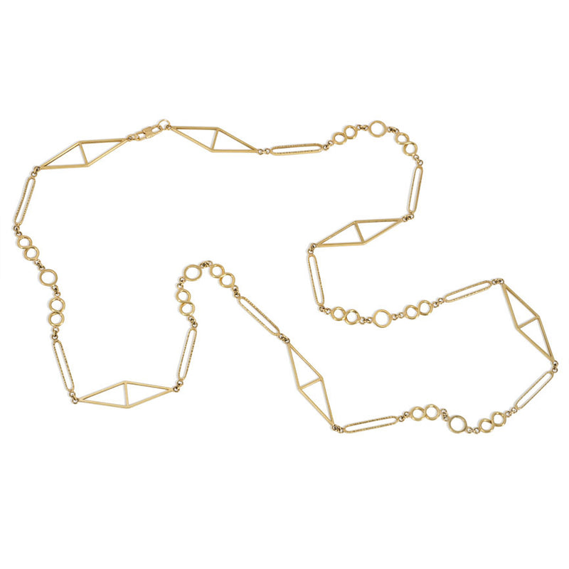 Gold geometric link chain