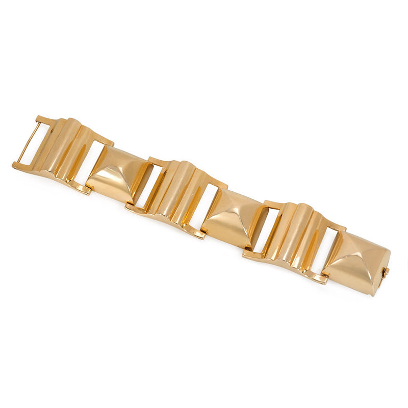 Retro 14k gold sugarloaf bracelet