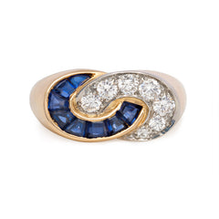 Gold, diamond, and calibre sapphire ring, Van Cleef & Arpels
