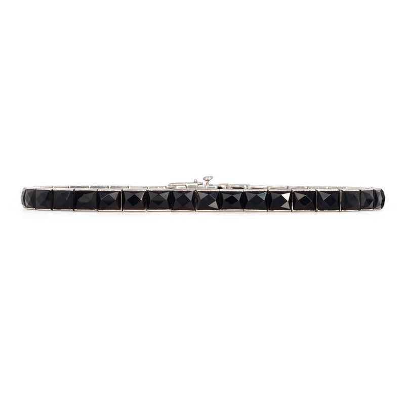 Art Deco onyx line bracelet