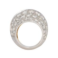 Two-tone bombé gold and diamond ring