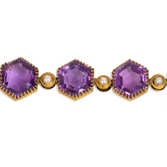 Antique amethyst and pearl bracelet