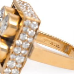 Modernist style gold and diamond ring, Trudel