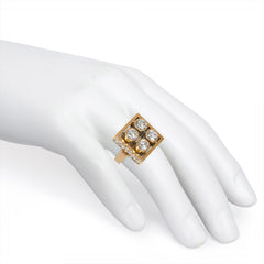 Modernist style gold and diamond ring, Trudel