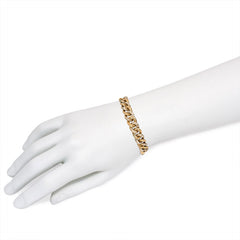 Two-color gold and diamond curblink bracelet, France