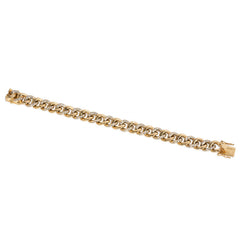 Two-color gold and diamond curblink bracelet, France