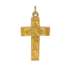 Antique gold cross pendant