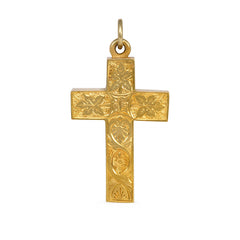 Antique gold cross pendant