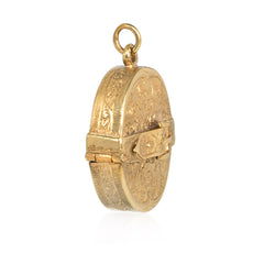Antique gold belt buckle locket