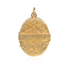 Antique gold belt buckle locket
