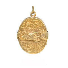 Antique gold belt buckle locket