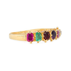 Antique acrostic "Regard" half hoop ring