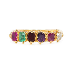 Antique acrostic "Regard" half hoop ring