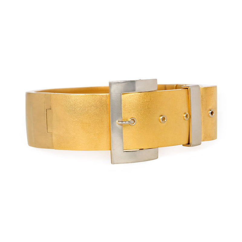 Antique gold and platinum buckle bracelet