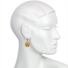 Antique gold flower earrings