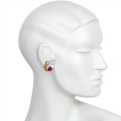 Gold, ruby and diamond earrings. Flato