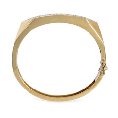 Italian geometric gold and diamond bracelet