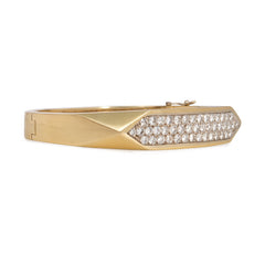 Italian geometric gold and diamond bracelet