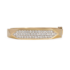 Italian geometric gold and diamond bracelet