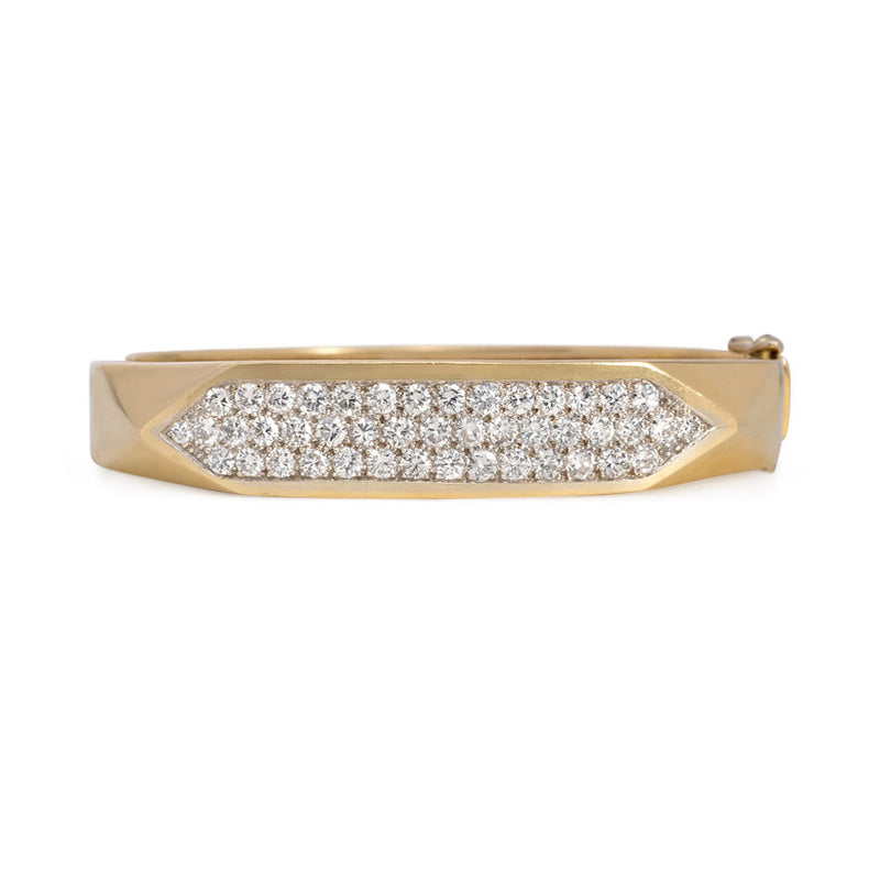 Italian geometric gold and diamond bracelet