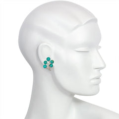 Turquoise and diamond earrings, Ostier