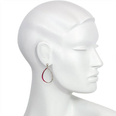 Edwardian ruby and diamond hoop earrings