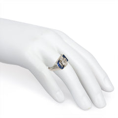 Art Deco sapphire and diamond buckle ring