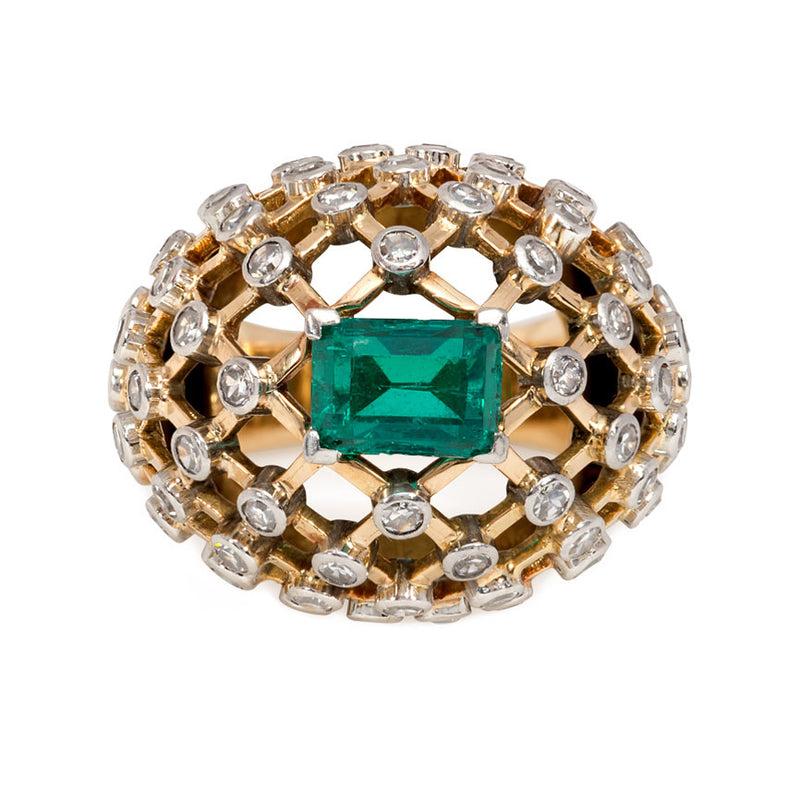 Gold and emerald cocktail ring, Mauboussin