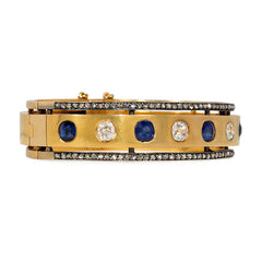 Antique sapphire and diamond bangle, French import