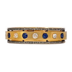 Antique sapphire and diamond bangle, French import