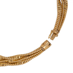 Three-row Retro gaspipe necklace. France