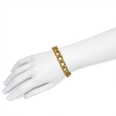 Woven gold curblink bracelet, France