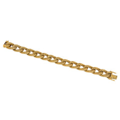 Woven gold curblink bracelet, France