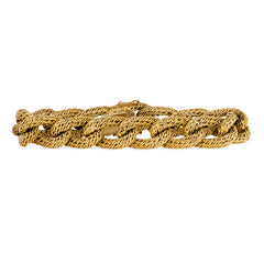 Woven gold curblink bracelet, France