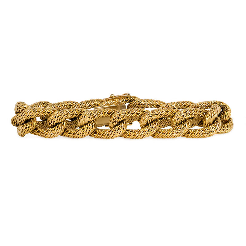 Woven gold curblink bracelet, France