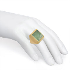 Aquamarine pyramid ring