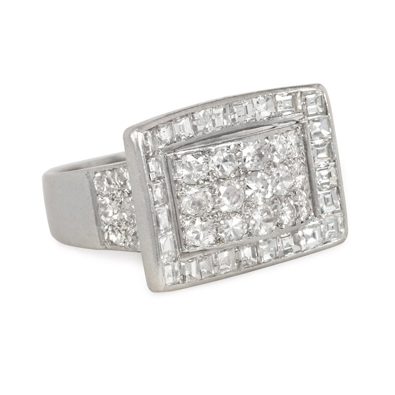 Art Deco diamond arch ring, Boivin