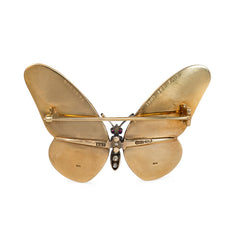 Antique gold and gemset butterfly brooch, Mappin & Webb, London
