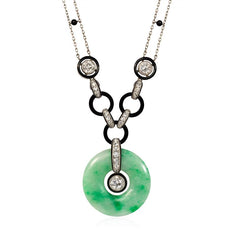 Art Deco jade, diamond, and onyx necklace
