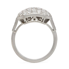 Art Deco diamond plaque ring
