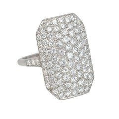 Art Deco diamond plaque ring