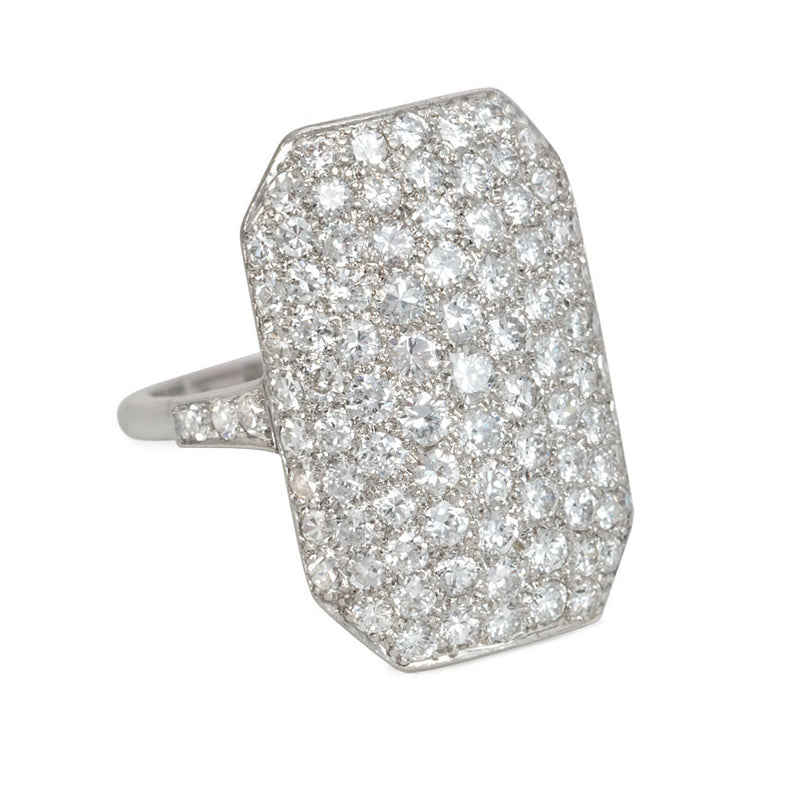 Art Deco diamond plaque ring