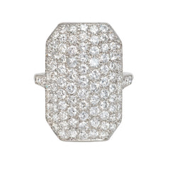 Art Deco diamond plaque ring
