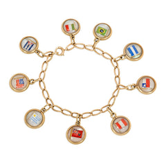 Art Deco flag charm bracelet, Cartier